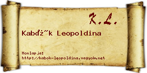 Kabók Leopoldina névjegykártya